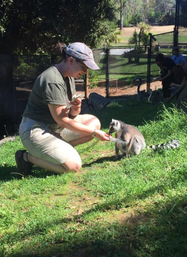 Meagan Travlos MBA 22 and a lemur