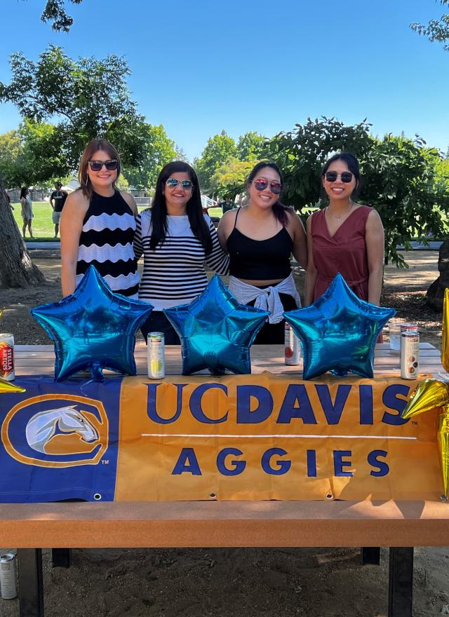 Eza Dsouka at a picnic in the park for UC Davis students